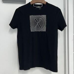 Express Men’s Medium Black T-shirt w/Big Silver Embroidered Design